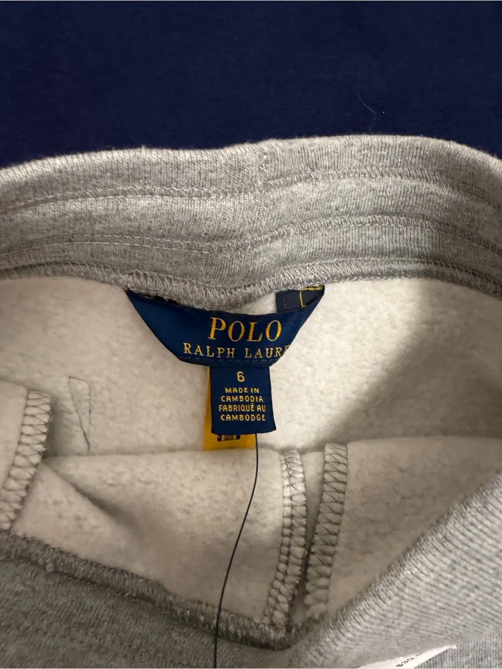 Polo by Ralph Lauren Navy Tee with Red Logo & Gray Drawstring Shorts